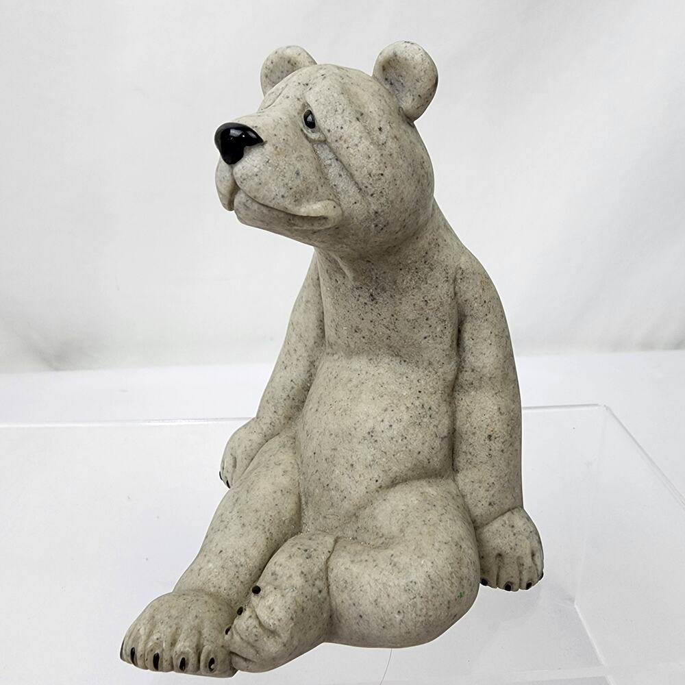 Quarry Critters Bud Bear Sitting Second Nature Design 2000 Gray Stone 5.5"